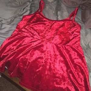 Red velvet tank top